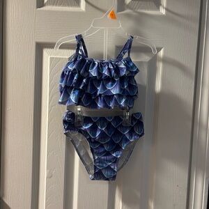 Blue Girls Ruffled Bikini Swimwear Size 3-4T new no tags